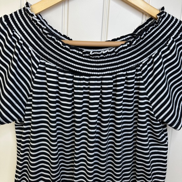 Poof black and white strip romper with tie waist.NWT - Picture 2 of 6